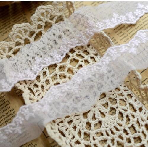 10 Meters Light Pink Embroidery Lace Trimming Pretty Lace Ribbon for DIY Craft Patchwork 2.4cm Width