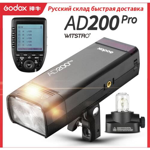 Godox AD200Pro Outdoor Flash Light 200Ws TTL 2.4G 1/8000 HSS 0.01-1.8s Recycling 2900mAh Battery with Xpro Trigger