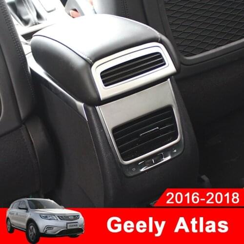 Car Interior Armrest Box Rear Air Condition Vent Cover Trim Air Outlet Decor Stickers For Geely Atlas boyue 2017 2018 2019