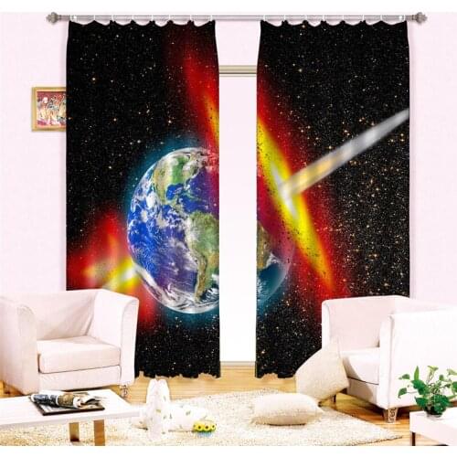 Space meteorite 3D Blackout Window Curtains For Living room Bedding room Hotel/Office Curtain Drapes Cortinas para sala