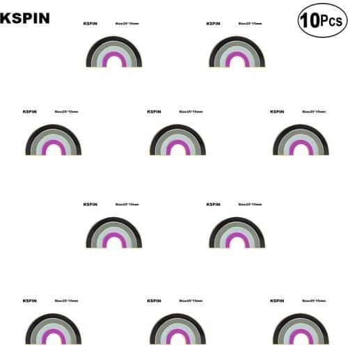 Asexual Pride Rainbow Badge Lapel Pin Brooches Pins Flag badge Brooch Badges