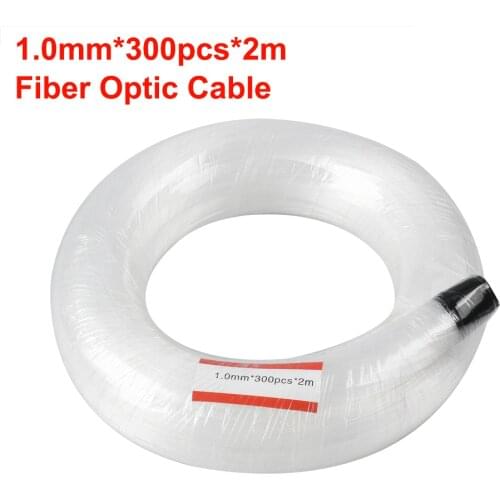1.0mm*300PCS*2M End Glow Fiber Optic Light PMMA Plastic Cable for LED Engine Machine DIY Starry Sky Effect Decorative Home