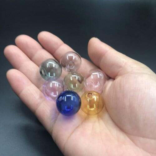 1-8pcs one hole 18mm colorful glass ball globe beads orb hollow glass bottle vial charms jewelry making accessories findings