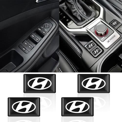 10Pcs 3D Car Styling Decorative Epoxy Resin Emblem Badge Sticker Decals for Hyundai Santa Fe Sonata Solaris Auto Accessories