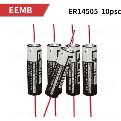 10Pcs/LOT EEMB ER14505 AA 3.6V 2400mAh Lithium Battery ER14505 Band welding needle Free Shipping