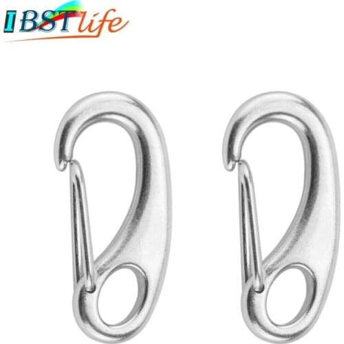 2PCS Boat Marine Stainless Steel Egg Shape Spring Snap Hook clips Quick Link Carabiner Buckle eye shackle Lobster Claw outdoor