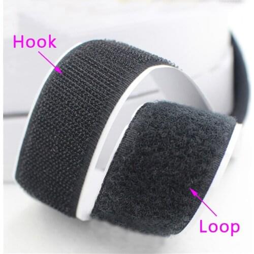 2CM*1M/Pairs Black White Magic Tape Hook Loop Fastener Magic Tape Nylon Sticker Self Adhesive Disks Tape Strong Glue