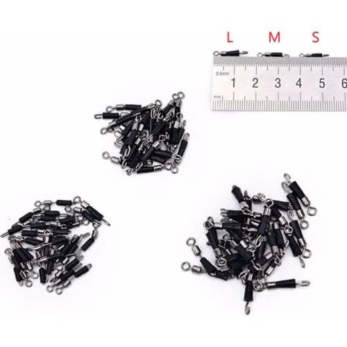 30 Pcs Ball Bearing Swivel Solid Rings quick fast link connector Fishing Hook