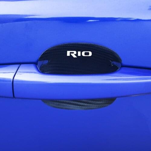 4pcs car door bowl carbon fiber cloth protection decoration modification For KIA Rio 2 3 4 X Line car styling accessories