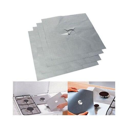 4pcs Kitchen Easy Cooks Gas Hob Liner Stove Top Protectors mats Stove surface protection pad for kitchen tool