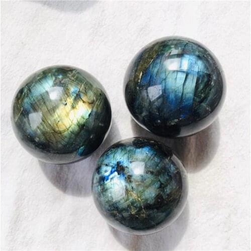 45-80mm Natural Labradorite Ball Polished Sphere Moonstone Crystals Stone Healing Decoration