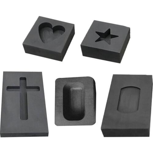 5Pcs Graphite Casting Ingot Mould Mold for Gold Silver for Copper Brass Zinc