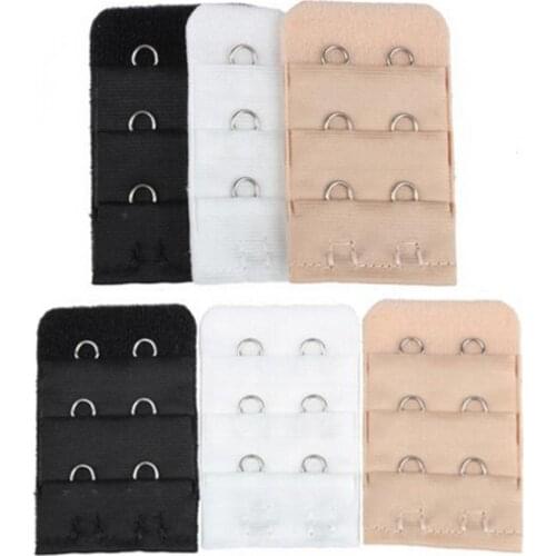 5Pcs Breathable Women 3 Rows 2 Hooks Bra Strap Extender Soft Back Band Extension