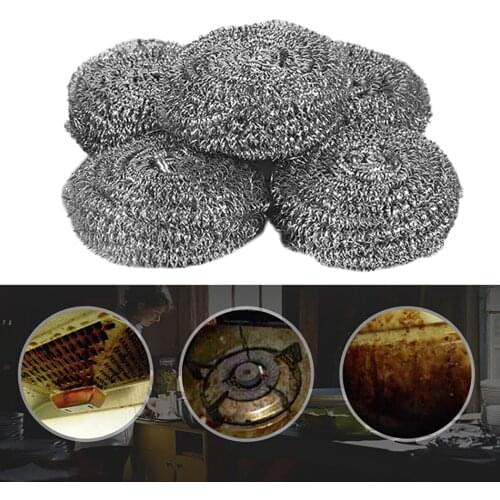 6/12PCS Stainless Steel Scourer Metal Multifunctional Scouring Pad Kitchen Tool Cleaning Ball Scourer Wire Dish Pot Cleaner