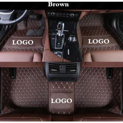 Car Floor Mats for Ford Mustang CMAX Tourneo Mondeo Focus Fiesta Taurus Fusion Automobile Carpet Cover Rugs Liners Pads Brown