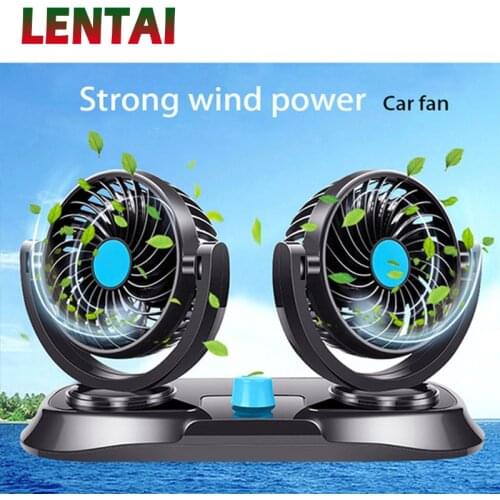 LENTAI For Renault megane 2 3 duster captur Hyundai solaris i30 tucson 2017 ix35 Lifan 1PC Double Head Auto Air Cooler Car fan