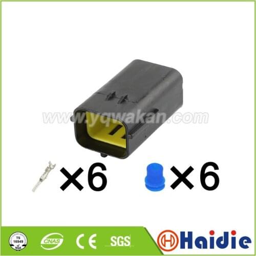 Free shipping 5sets 6pin tyco 1.8series electronic Sagitar electronic accelerator pedal plug with clip 174265-7 174264-2