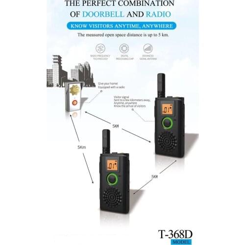 Wireless two way radio voice doorbell system UHF 470-480MHz RF radio frequency technology doorbell walkie talkie