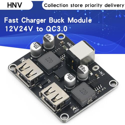 Dual 2 Double USB Fast Charger Buck Module Input 6V- 30V Single Port 24W Support QC2.0 QC3.0 QC 2.0 3.0 Car Vehicle Board