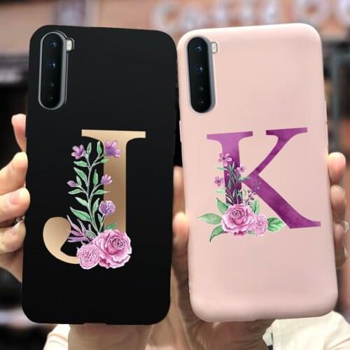 For Oneplus Nord Case AC2001 AC2003 Soft Silicone Cute Letters Back Cover For One Plus Nord Phone Cases 6.44'' Shockproof Bumper