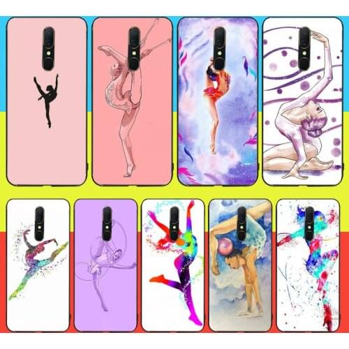 PENGHUWAN Love Gymnastics silhouette sports Bling Cute Phone Case For Oppo A5 A9 2020 A11x A71 A73S A1K A83 case