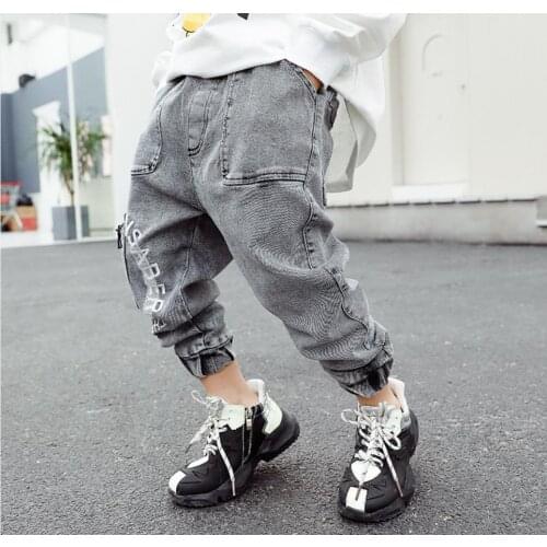 Kids Jeans Pants New Children Jeans For School Spring Autumn Novelty Teenage Clothes For Boys Jeans Casual Cargo Pants 2-8 year