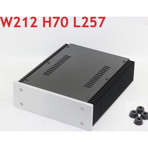 DIY Aluminum Headphone Shell Power Amplifier Supply Chassis AMP Tube Amplifier Housing Preamp Enclosure 2107 Size W212 H70 L257
