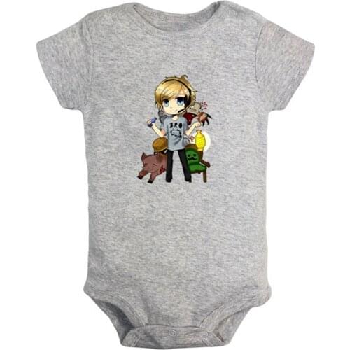 Felix Arvid Ulf Kjellberg PewDiePie Pewds Legend of the Brofist Newborn Baby Girl Boys Clothes Short Sleeve Romper Outfits