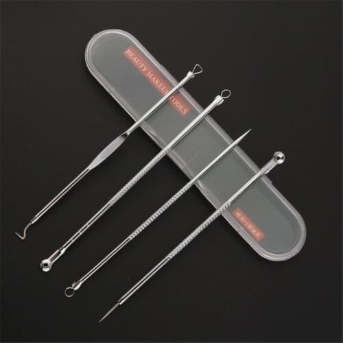4PCS Blackhead Removal Stainless Steel Pimple Tool Nose Facial Cleaning Tool Blemish Face Skin Care Beauty Facial Pore Cleaner