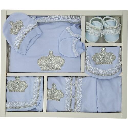 Baby Clothing Set Newborn Cotton Basic Essentials Lacy Pearly Crowned 10 Piece Layette Wellcome Home Gift 0-3 Months