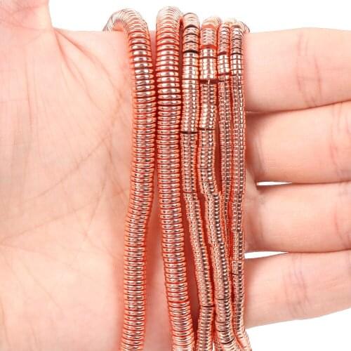 3/4/6mm Rose Gold Magnetic Hematite Stone Wight Loss Slimming Gallstone Beads Spacer Beads For Jewelry Bracelet Necklace Health