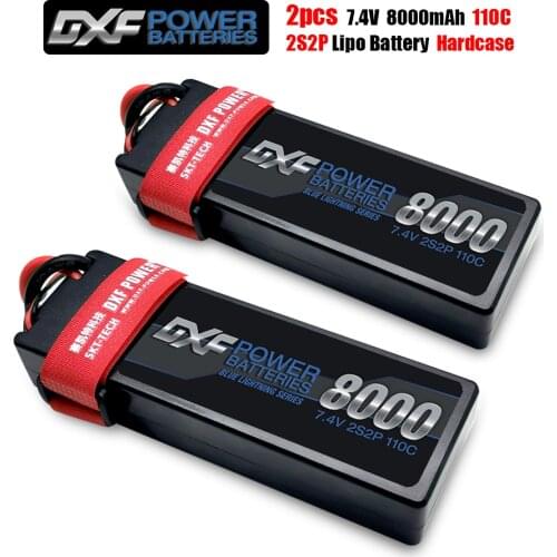 DXF 8000mAh 7.4V 110C Lipo Batteries 2S RC Lipo Battery Deans XT60 EC5 XT90 For 1/8 1/10 Off Road RC Car Truck Buggy