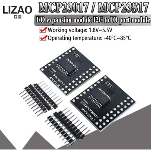 MCP23017 Serial Interface Module IIC I2C SPI MCP23S17 Bidirectional 16-Bit I/O Expander Pins 10Mhz Serial Interface Module