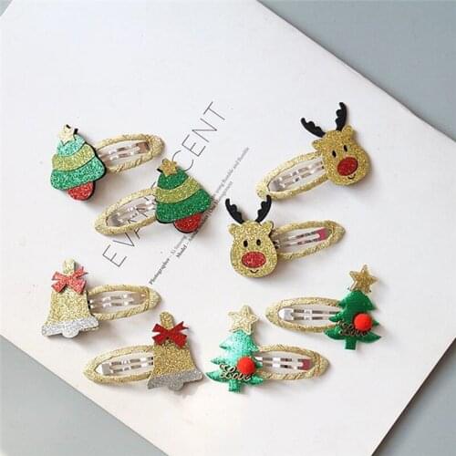 Cute Girls Women Christmas Hairpins Hair Clip Bands Cartoon Headwear Kids Barrettes Toddlers Charm Jewelry Gift Hair Accessories
