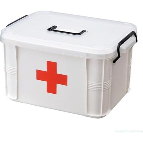 C5AD First Aid Kit Portable Emergency Box Medicine Chest for Household Outdoor Travel Hospital Pharmacy Plastic Storage
