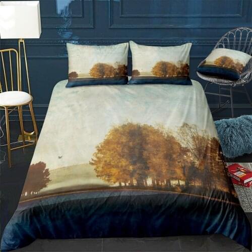 Autumn Afternoon Quilt Cover Pillowcase 3Piece Comforter Bedding Set With Pillow Case Single Double Duvet Cover Home Decora