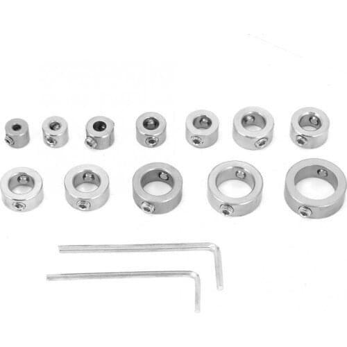 12pcs 3-16mm Stainless Steel Drill Depth Stop Bit Collar Set Drilling Limit Ring Drill Depth Stop Bit Collar Set