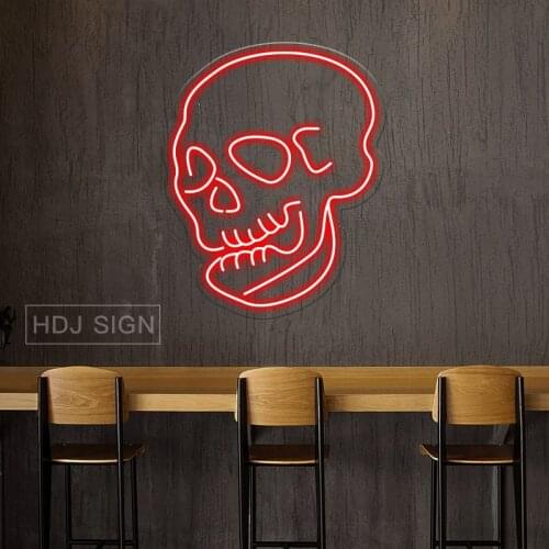 Skull Head Custom Neon Led Lights Sign for Room Home Bar Pub Gaming Room Decor Party Wall Lights