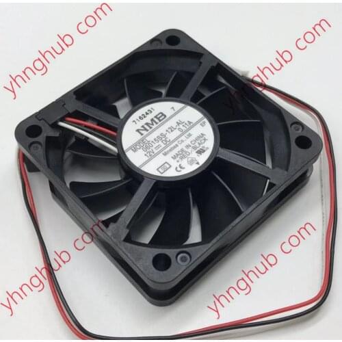 NMB-MAT 06015SS-12L-AL DC 12V 0.11A 60x60x15mm 3-Wire Server Cooling Fan