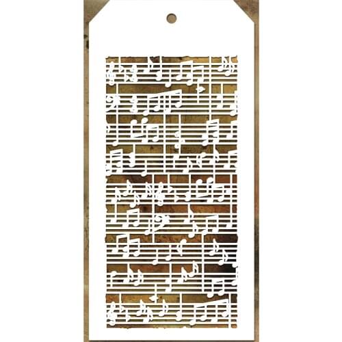 2021 New Label Tag Plastic Stencil For DIY Craft Making Musical Note Pattern Background Scrapbooking Card No Metal Cutting Dies