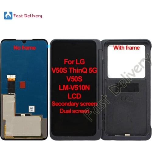 Original For LG V50S ThinQ 5G V50S LMV600EA LCD Dual Screen Display Touch Panel Digitizer Assembly Secondary Screen 100% Tested