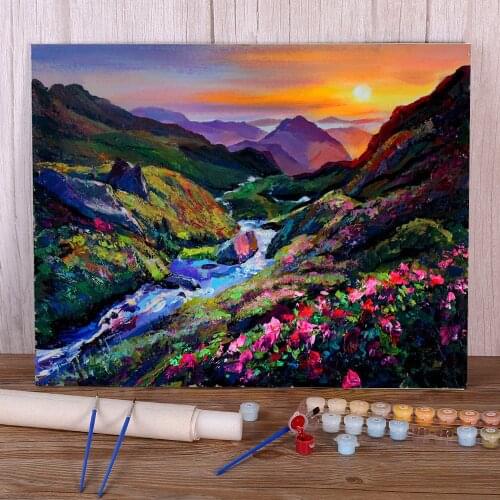 Landscape Strong Emotion Diy Paint By Package Acrylic 40*50 Boards By Decoration Art Paint By Handicraft