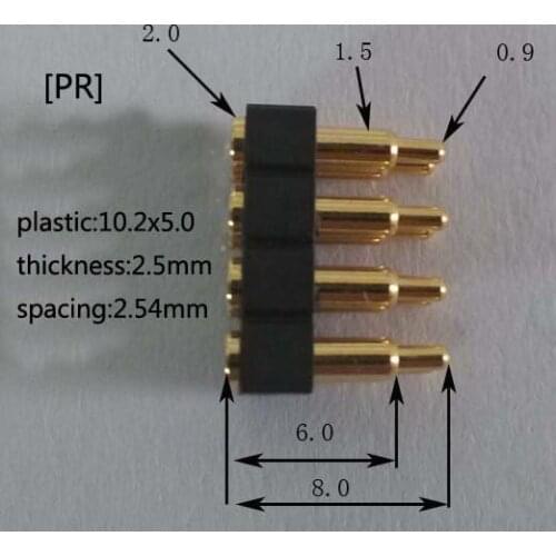 [PR] pogo pin connector 8pin welding spacing gold-plated high temperature resistant high current spring needle Free Shipping