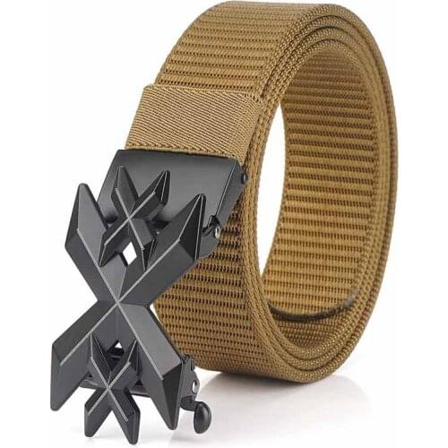 Mens automatic buckle belt canvas belt nylon belt casual dress denim wild non-hole lengthening