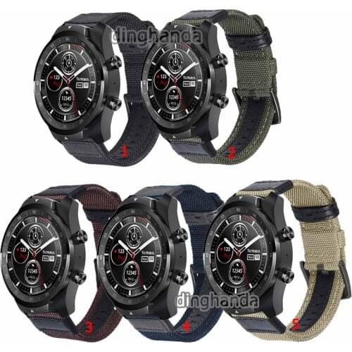 20mm Woven Nylon Watch Band Strap For Ticwatch 2 E Smart Watch 22mm Sport Wristband for Ticwatch Pro E2 S2 GTX Pro3 Pro 2020 4G