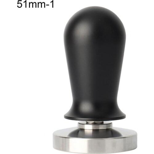 Manual Coffee Tamper Flat Base Portable Stainless Steel Rustproof Coffee Powder Hammer for Bar Coffee Polished Base Powder Press