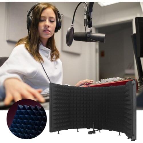 Foldable Microphone Acoustic Isolation Shield Acoustic EVA Foams Panel Noise Reduction Studio Recording Microphone Accessories