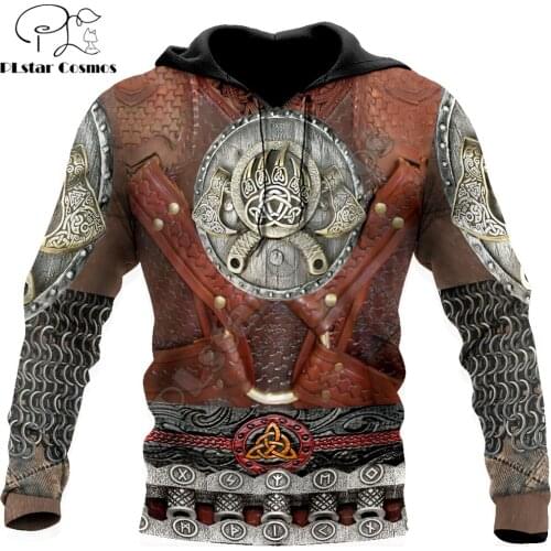 Viking Chain Armor 3D Printed Autumn Men Hoodies Unisex Pullovers Zip Hoodie Casual Streetwear Tracksuit Cosplay costume DW638