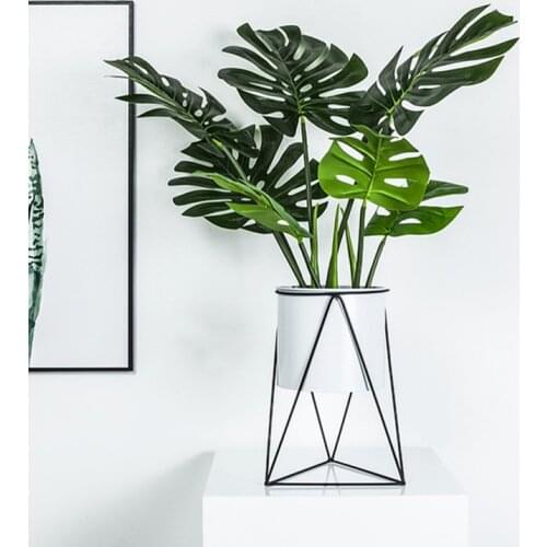 Home Party Decoration Minimalist Abstract Iron Flowerpot Abstract Black Lines Vase Dried Flower Pot Racks New Nordic Ornaments