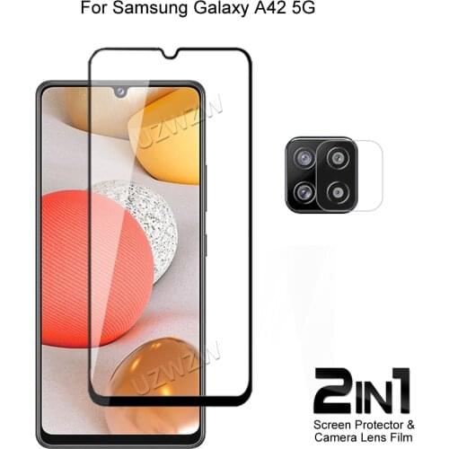 For Samsung Galaxy A42 5G Front Screen Protector Protective Tempered Glass & Camera Lens Film
